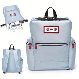 VIP Light Blue Backpack with Red Zip Accents